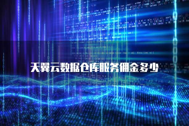 天翼云数据仓库服务佣金多少