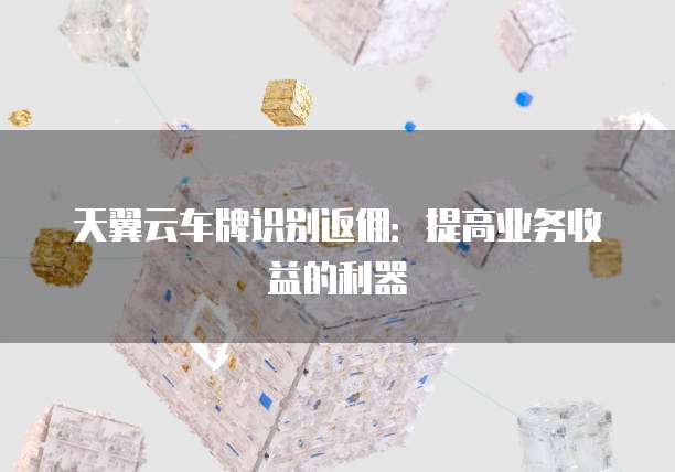 天翼云车牌识别返佣：提高业务收益的利器