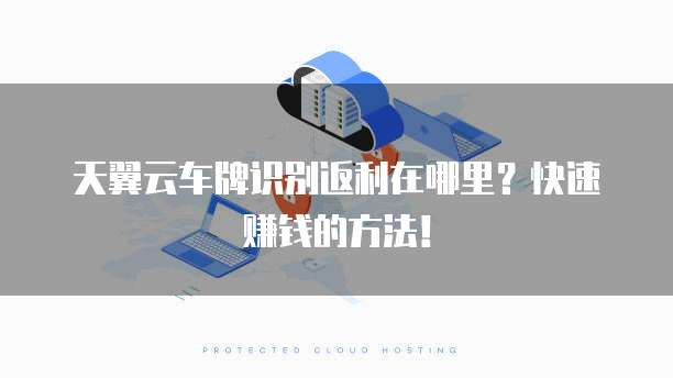 天翼云车牌识别返利在哪里?快速赚钱的方法!