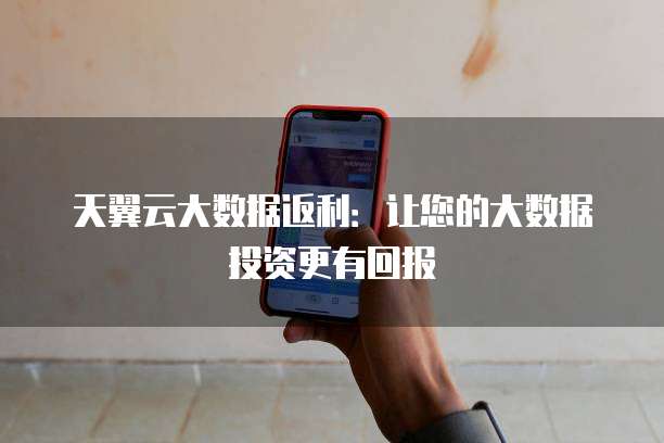 天翼云大数据返利:让您的大数据投资更有回报