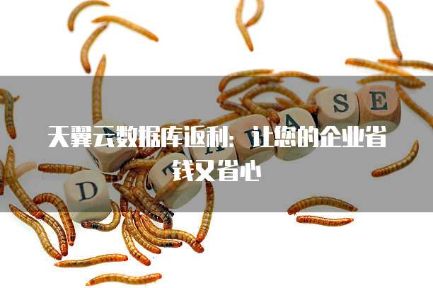 天翼云数据库返利：让您的企业省钱又省心