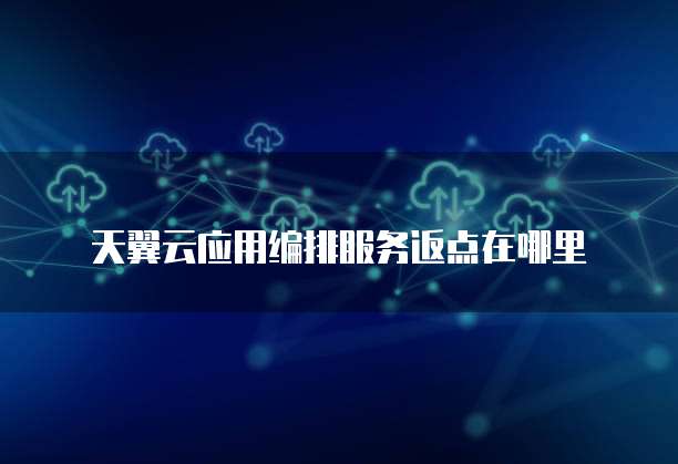 天翼云应用编排服务返点在哪里