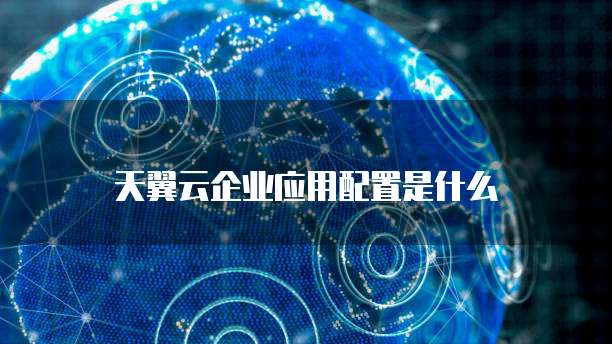 天翼云企业应用配置是什么