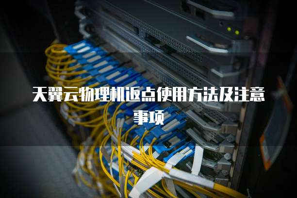 天翼云物理机返点使用方法及注意事项