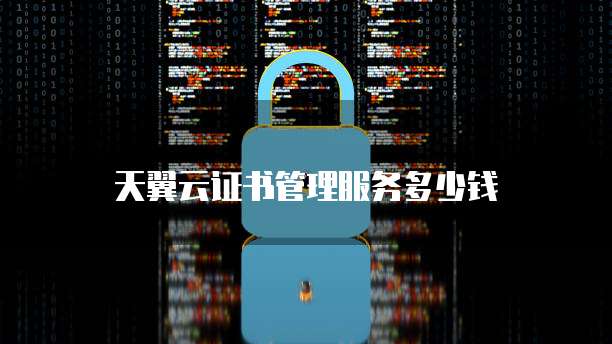 天翼云证书管理服务多少钱