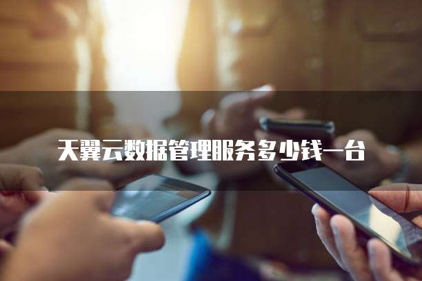 天翼云数据管理服务多少钱一台