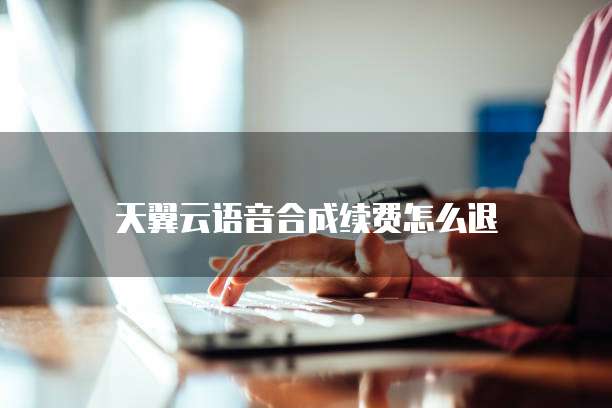 天翼云语音合成续费怎么退
