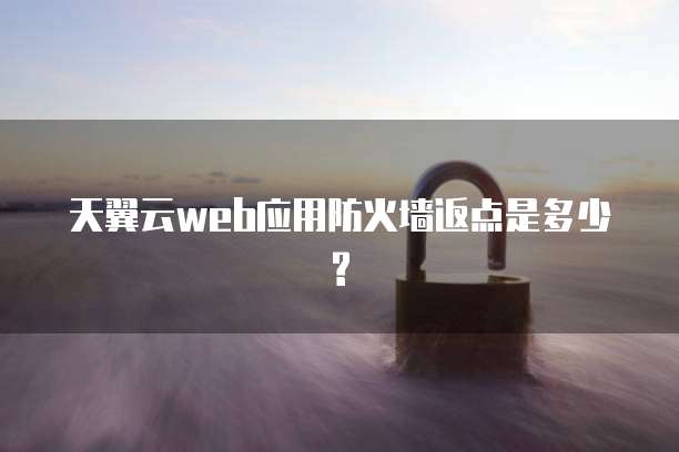 天翼云web应用防火墙返点是多少?