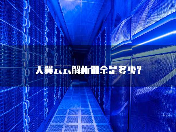 天翼云云解析佣金是多少?