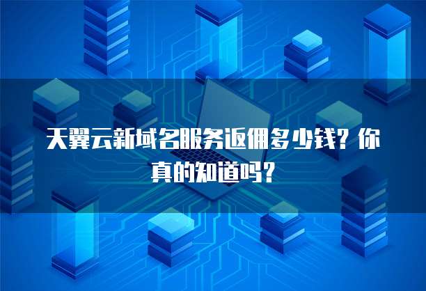 天翼云新域名服务返佣多少钱?你真的知道吗?