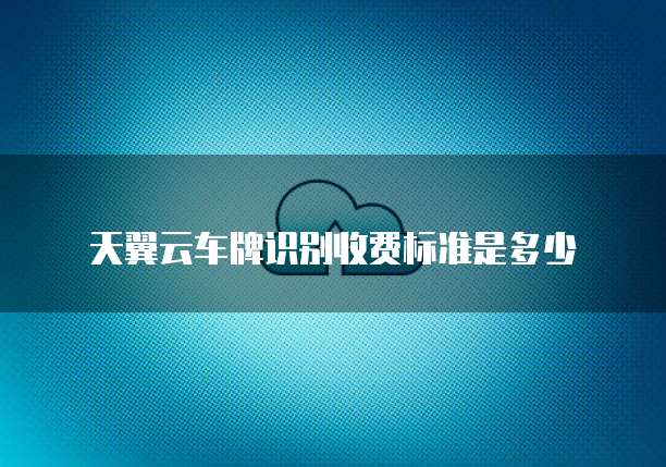 天翼云车牌识别收费标准是多少