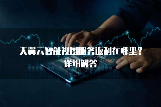 天翼云智能视图服务返利在哪里?详细解答