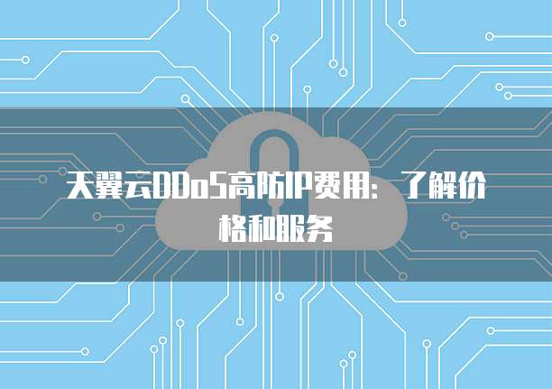 天翼云DDoS高防IP费用:了解价格和服务