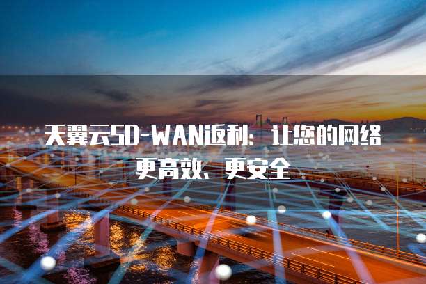 天翼云SD-WAN返利:让您的网络更高效、更安全