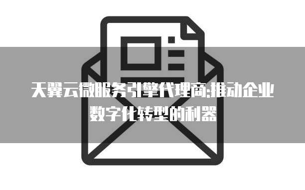 天翼云微服务引擎代理商:推动企业数字化转型的利器