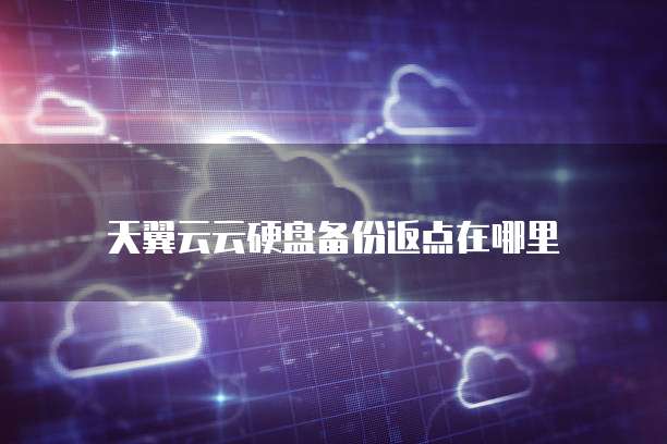 天翼云云硬盘备份返点在哪里
