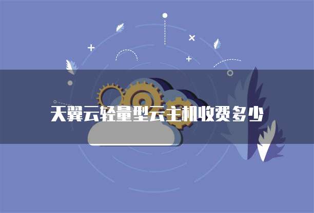 天翼云轻量型云主机收费多少