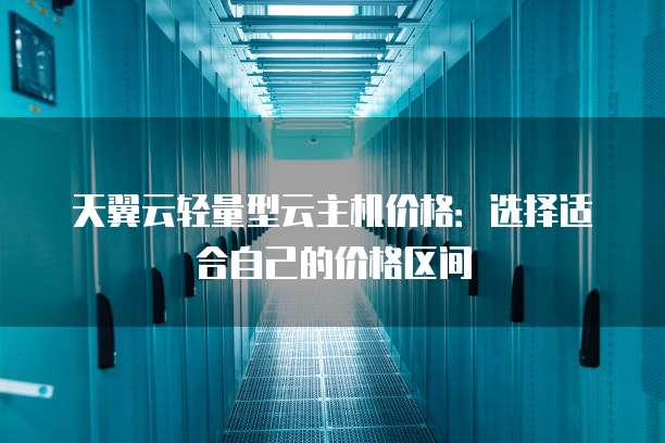天翼云轻量型云主机价格：选择适合自己的价格区间