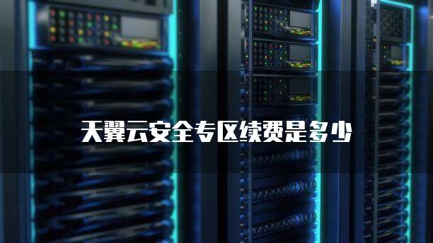 天翼云安全专区续费是多少