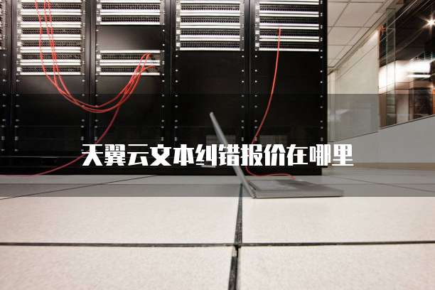 天翼云文本纠错报价在哪里