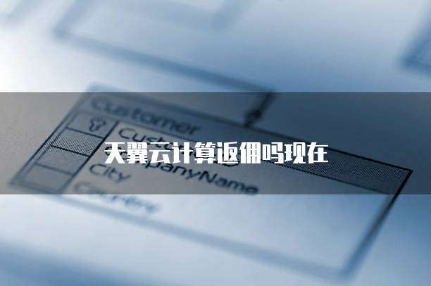 天翼云计算返佣吗现在