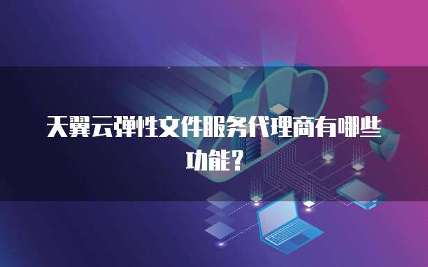 天翼云弹性文件服务代理商有哪些功能?