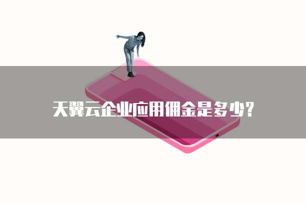 天翼云企业应用佣金是多少？