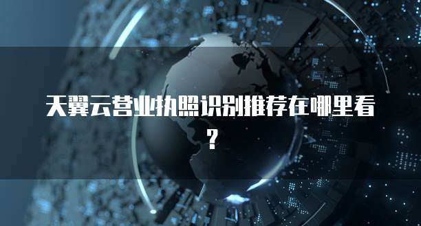 天翼云营业执照识别推荐在哪里看?
