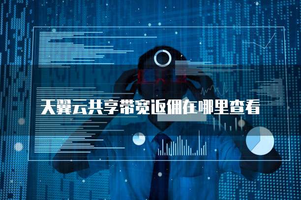 天翼云共享带宽返佣在哪里查看