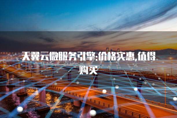 天翼云微服务引擎:价格实惠,值得购买