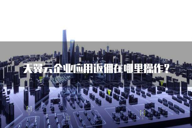 天翼云企业应用返佣在哪里操作？