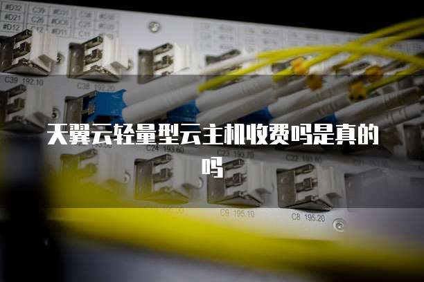 天翼云轻量型云主机收费吗是真的吗