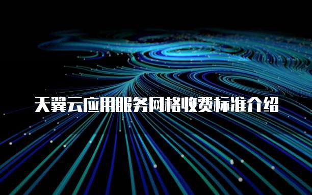 天翼云应用服务网格收费标准介绍