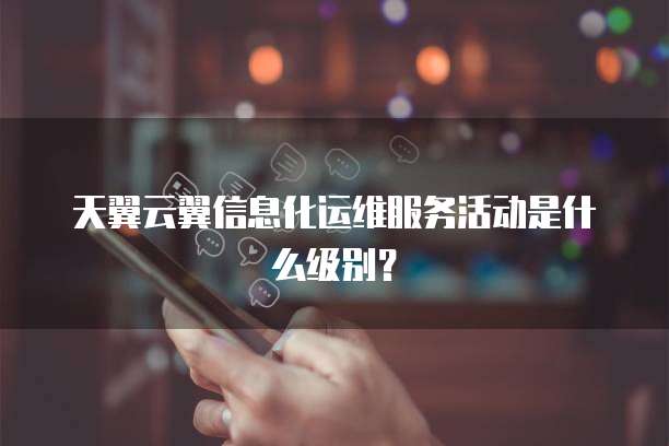 天翼云翼信息化运维服务活动是什么级别?