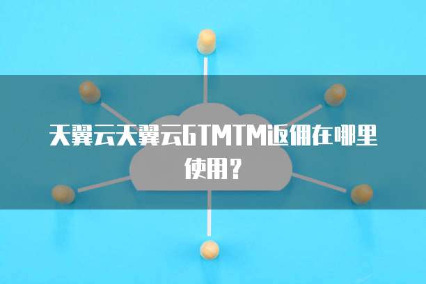 天翼云天翼云GTMTM返佣在哪里使用?