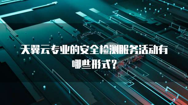 天翼云专业的安全检测服务活动有哪些形式？