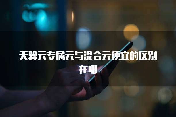 天翼云专属云与混合云便宜的区别在哪
