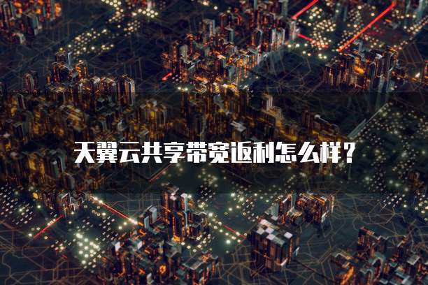 天翼云共享带宽返利怎么样?