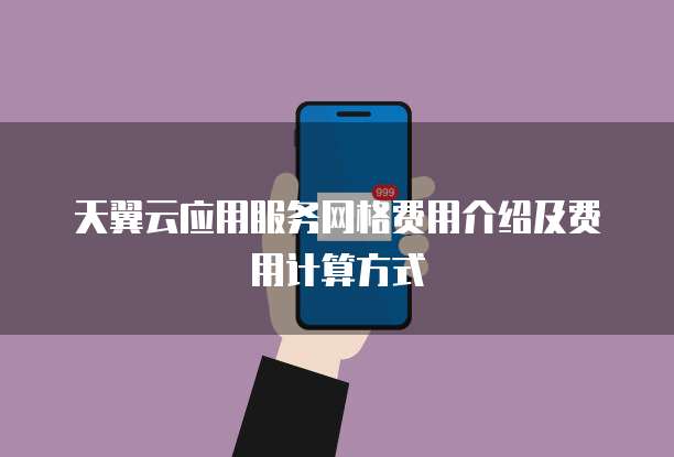 天翼云应用服务网格费用介绍及费用计算方式