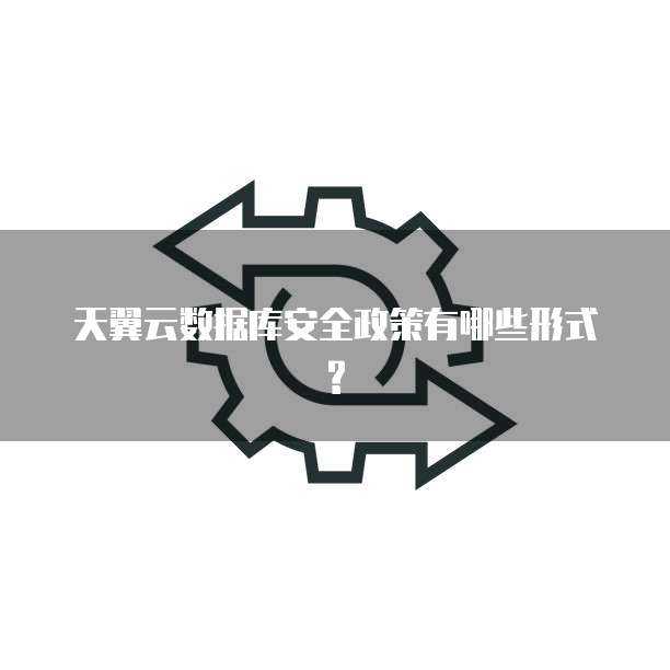 天翼云数据库安全政策有哪些形式?