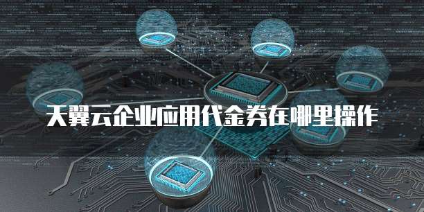 天翼云企业应用代金券在哪里操作