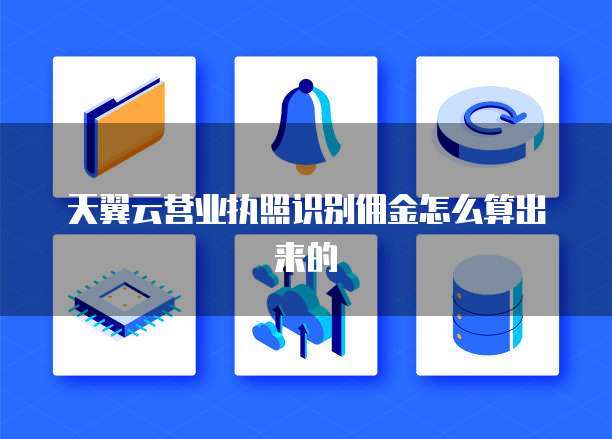天翼云营业执照识别佣金怎么算出来的