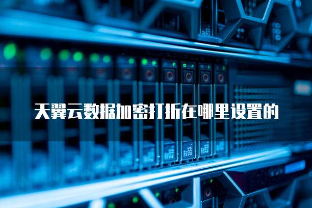 天翼云数据加密打折在哪里设置的