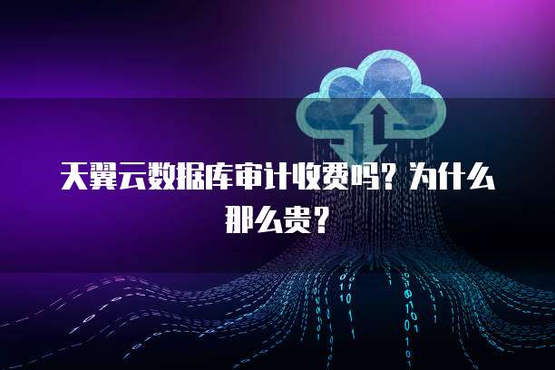 天翼云数据库审计收费吗?为什么那么贵?