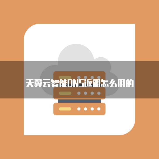 天翼云智能DNS返佣怎么用的