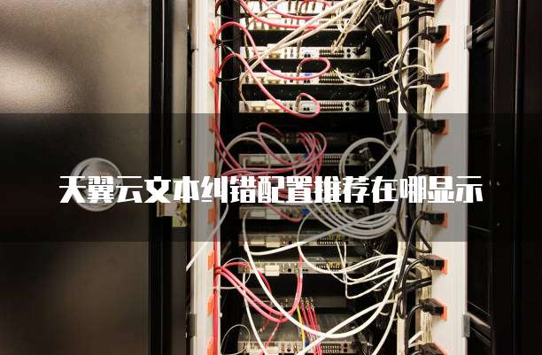 天翼云文本纠错配置推荐在哪显示
