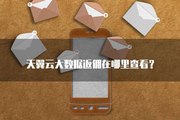 天翼云大数据返佣在哪里查看?