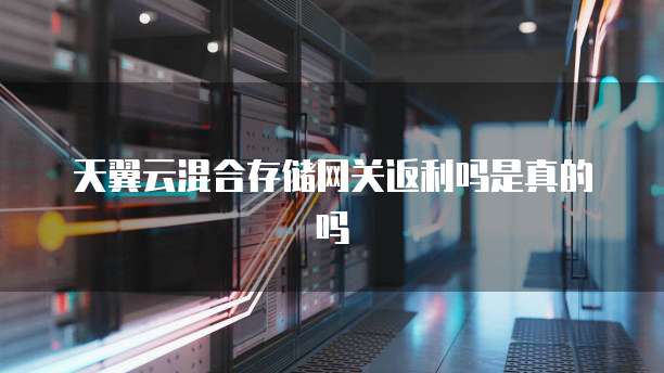天翼云混合存储网关返利吗是真的吗
