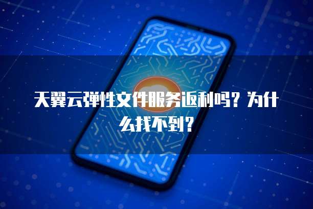 天翼云弹性文件服务返利吗?为什么找不到?