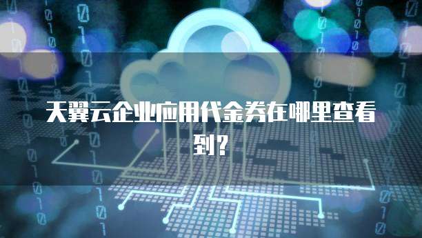 天翼云企业应用代金券在哪里查看到?